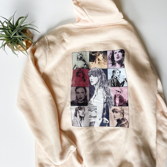Taylor Swift Tops - Taylor Swift 2023 The Eras Tour Exclusive Cream Beige Sweatshirt Hoodie SMALL